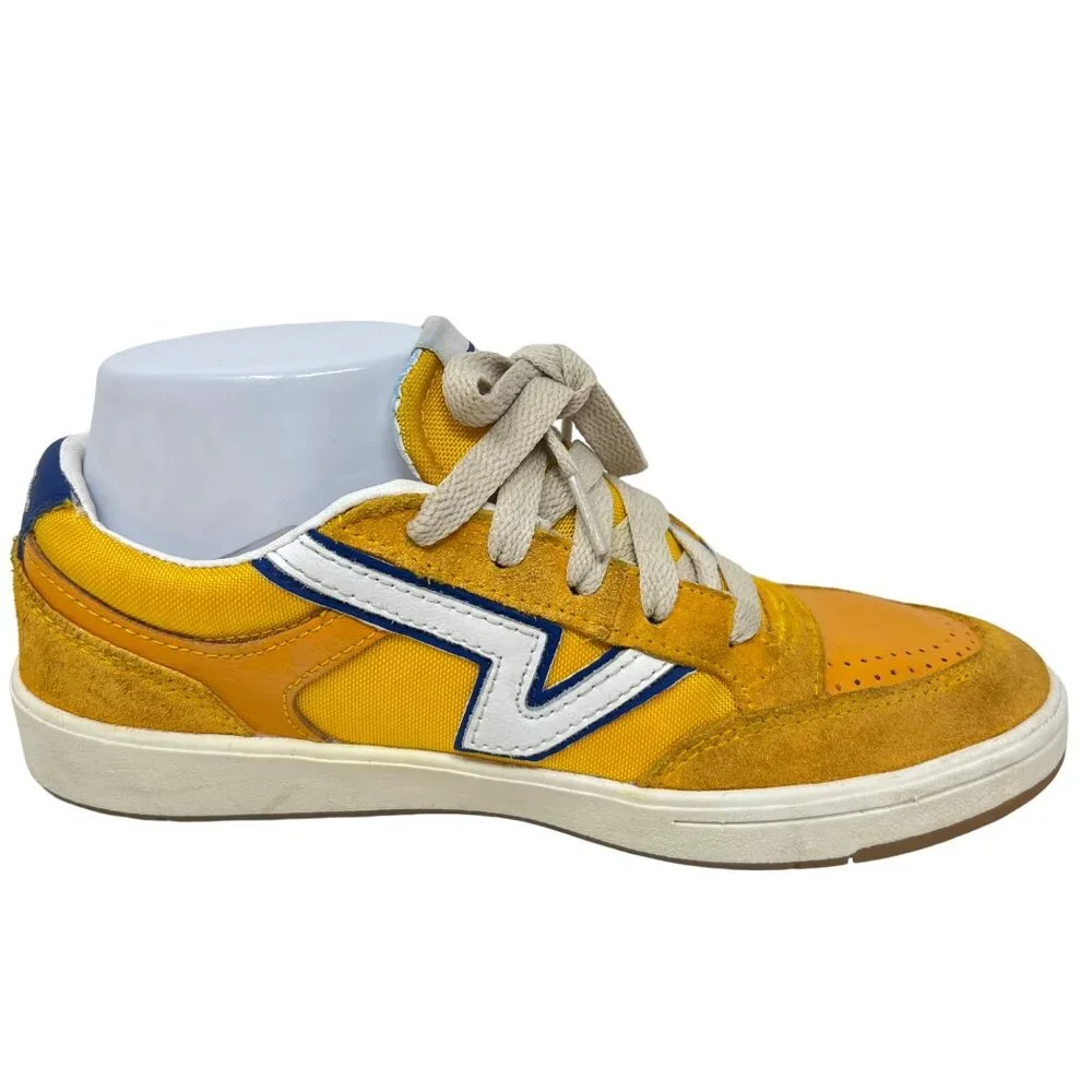 Vans Lowland CC Serio Collection Suede Skater Lace Up Shoe Yellow White Mens 5.5